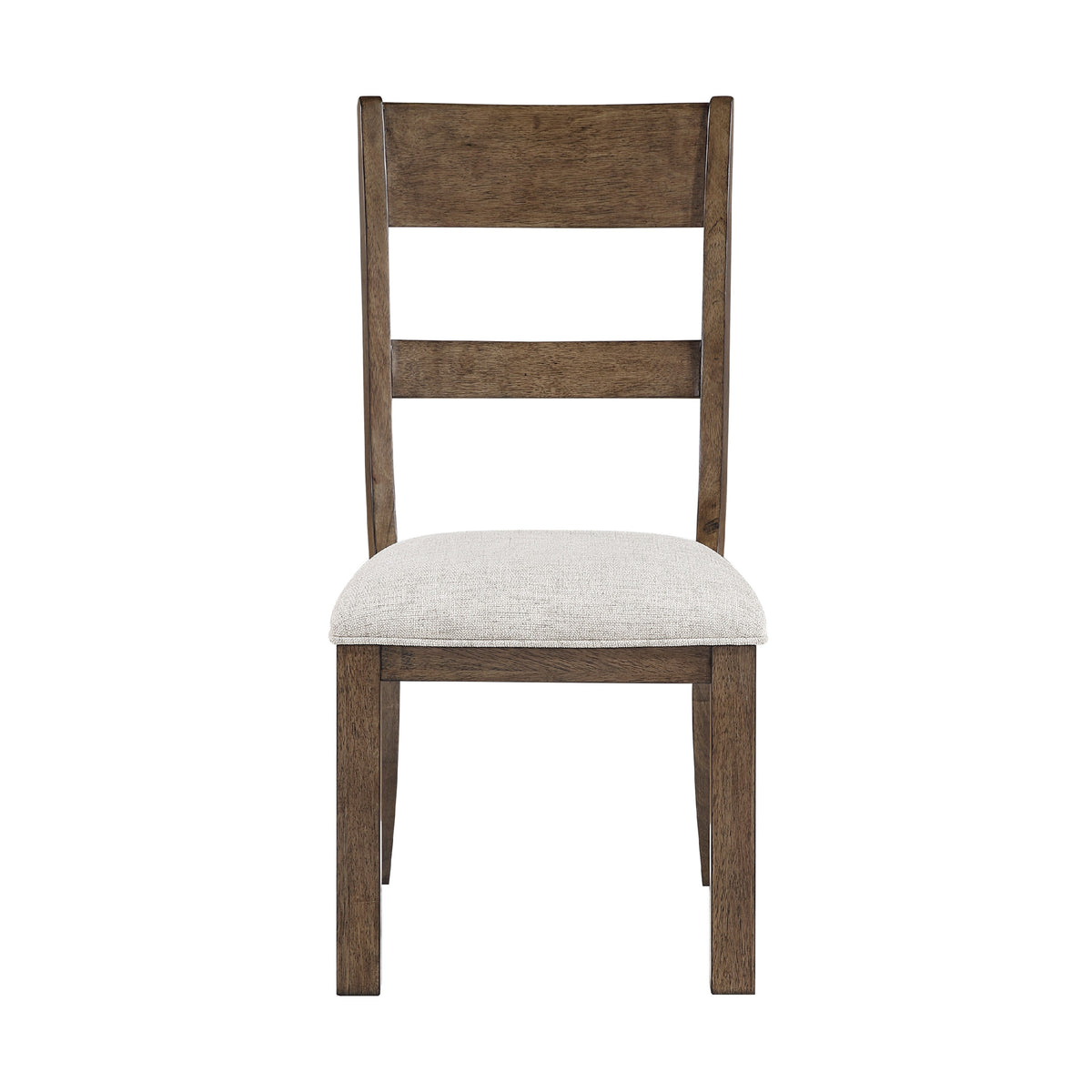 Kin Dining Side Chair Set of 2, Gray Cushion, Brown Open Panel Back  - BM347138
