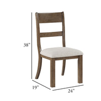 Kin Dining Side Chair Set of 2, Gray Cushion, Brown Open Panel Back  - BM347138