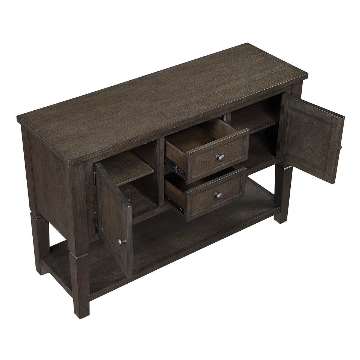 Vicy Sideboard Server, 2 Drawers and Cabinets, Espresso Brown 54 Inch  - BM347139