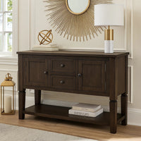 Vicy Sideboard Server, 2 Drawers and Cabinets, Espresso Brown 54 Inch  - BM347139