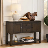 Vicy Sideboard Server, 2 Drawers and Cabinets, Espresso Brown 54 Inch  - BM347139