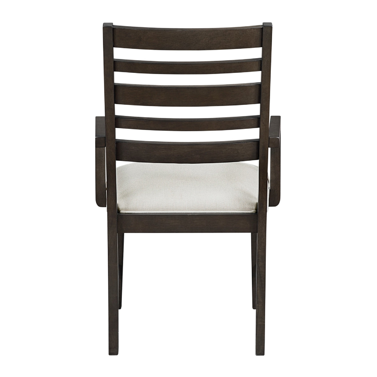 Vicy Dining Arm Chair Set of 2, Beige Cushion, Espresso Brown Ladder Back  - BM347140