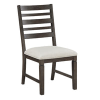 Vicy Dining Side Chair Set of 2, Beige Cushion, Espresso Brown  - BM347141