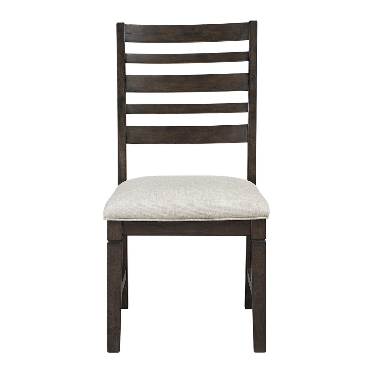 Vicy Dining Side Chair Set of 2, Beige Cushion, Espresso Brown  - BM347141