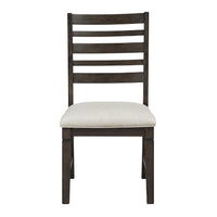 Vicy Dining Side Chair Set of 2, Beige Cushion, Espresso Brown  - BM347141