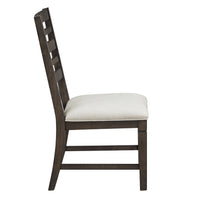 Vicy Dining Side Chair Set of 2, Beige Cushion, Espresso Brown  - BM347141