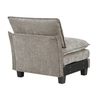 Duby Armless Chair, Black Faux Wood Legs, Dark Pewter Gray Chenille  - BM347145