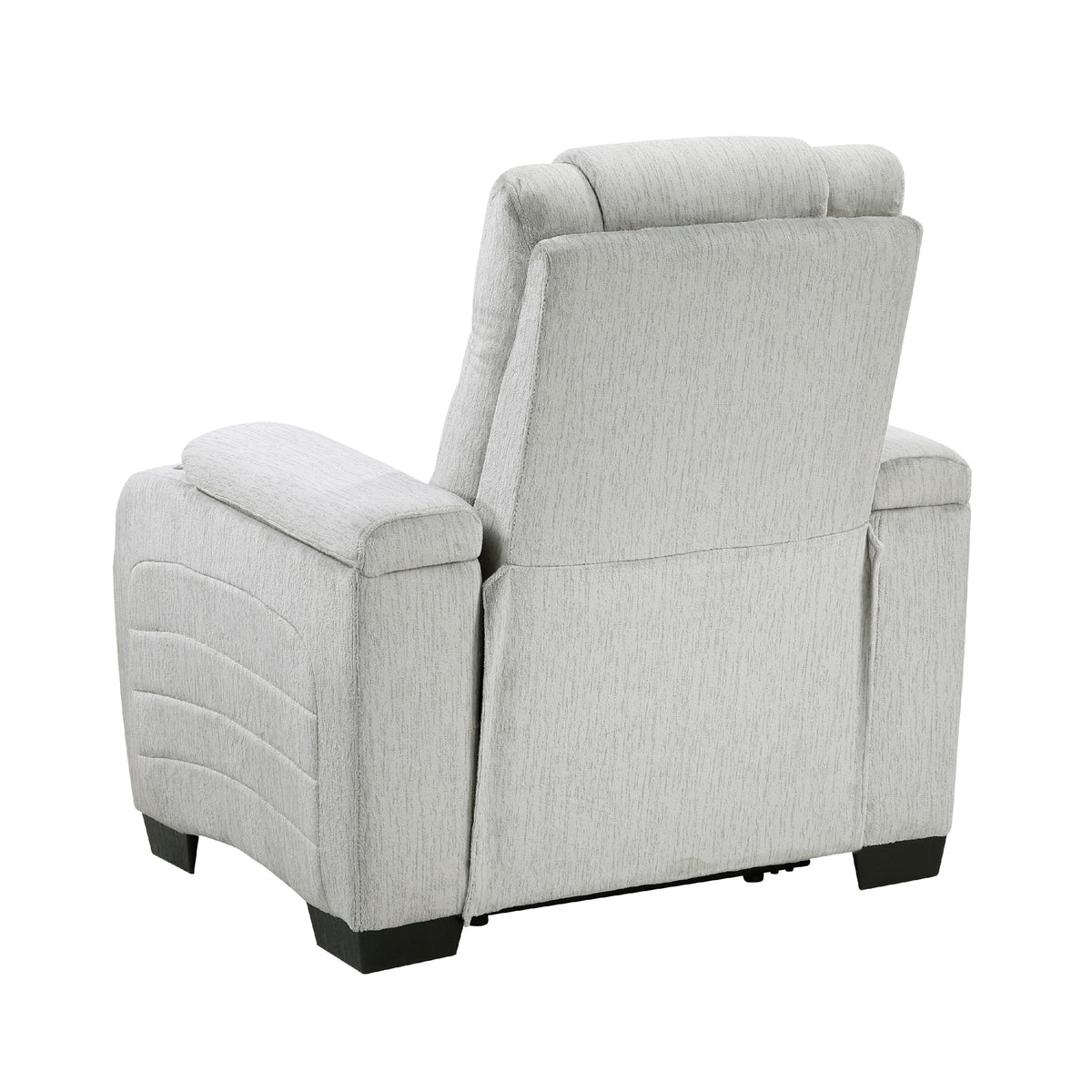 Reny Manual Reclining Chair w Cup Holders, Light Gray Microfiber  - BM347148