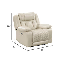 Hem Power Reclining Chair w LED and USB Ports, Beige Faux Leather  - BM347149