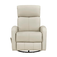 Sery Swivel Glider Manual Reclining Chair w Pull Handle, Beige Leather  - BM347150