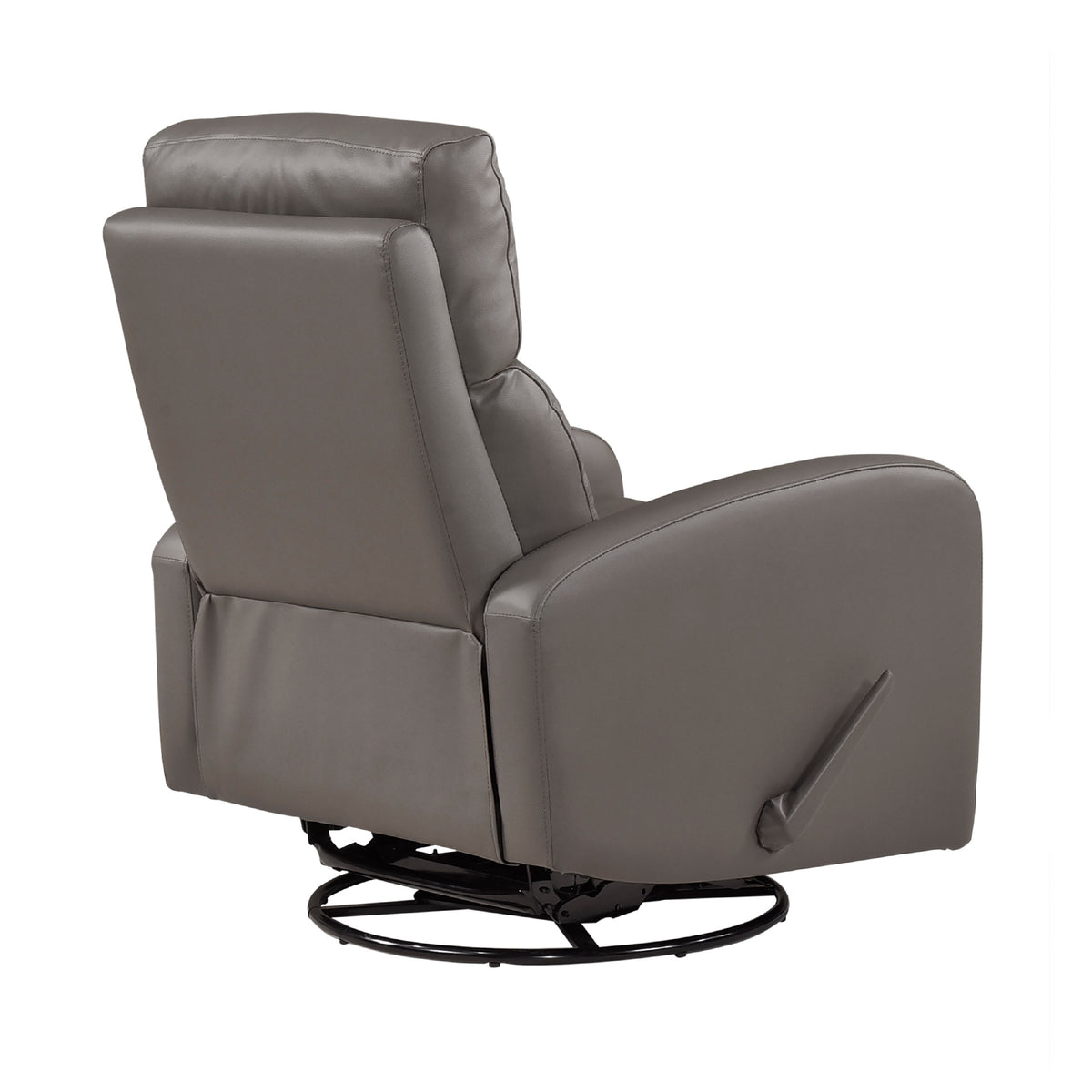 Sery Swivel Glider Manual Reclining Chair, Pull Handle, Brown Leather  - BM347152