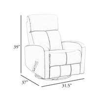 Sery Swivel Glider Manual Reclining Chair, Pull Handle, Brown Leather  - BM347152