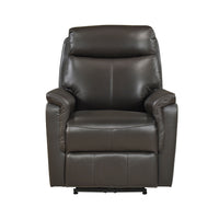 Lea Power Reclining Chair w USB Port, Dark Brown Top Grain Leather  - BM347153
