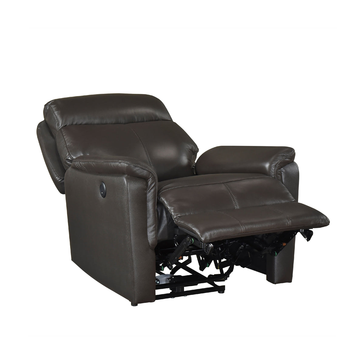Lea Power Reclining Chair w USB Port, Dark Brown Top Grain Leather  - BM347153