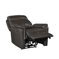 Lea Power Reclining Chair w USB Port, Dark Brown Top Grain Leather  - BM347153