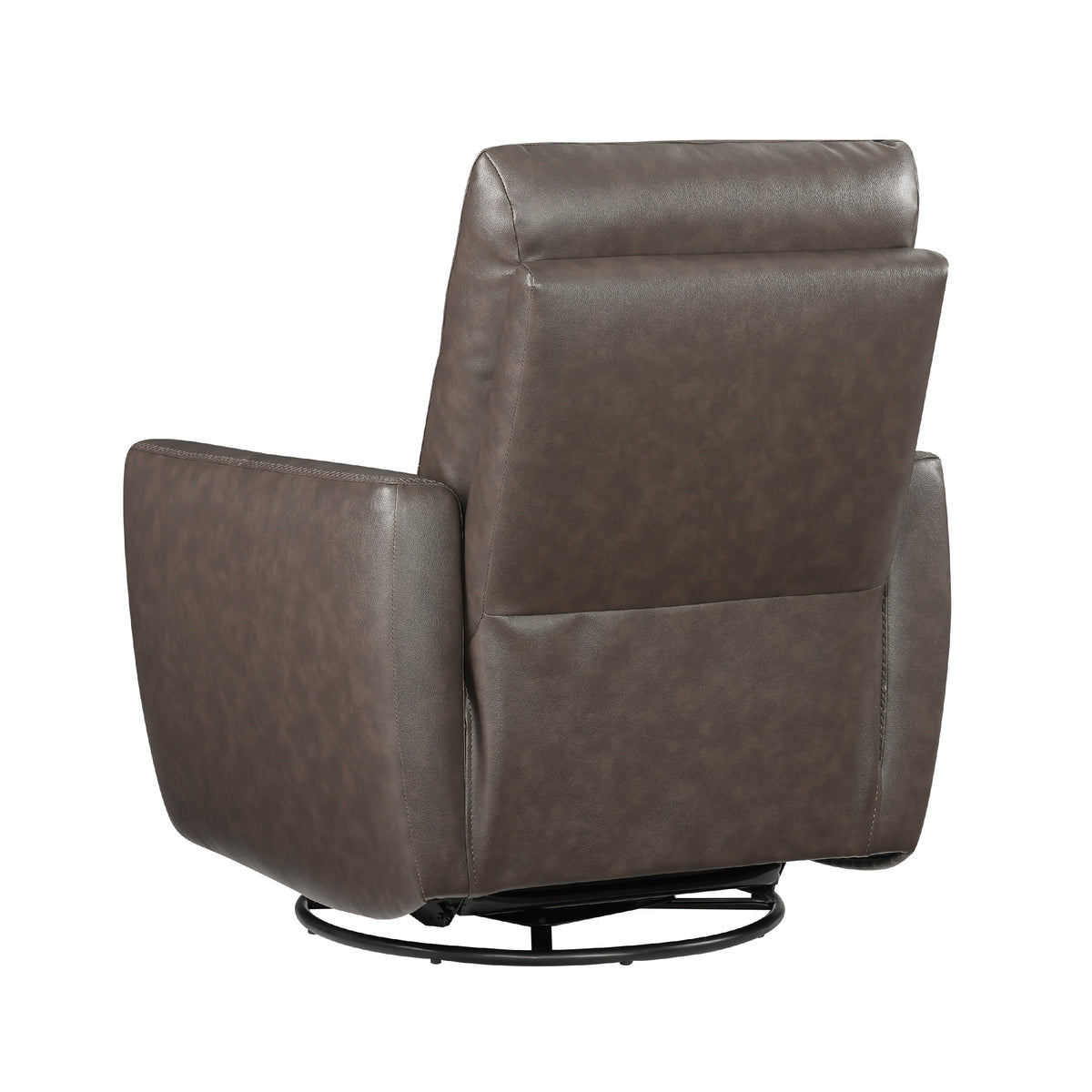 Cax Swivel Glider Manual Reclining Chair, Tab Pull, Dark Brown Leather  - BM347154