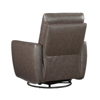 Cax Swivel Glider Manual Reclining Chair, Tab Pull, Dark Brown Leather  - BM347154