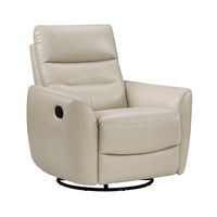 Cax Swivel Glider Manual Reclining Chair, Pull Tab, Taupe Brown Leather  - BM347155