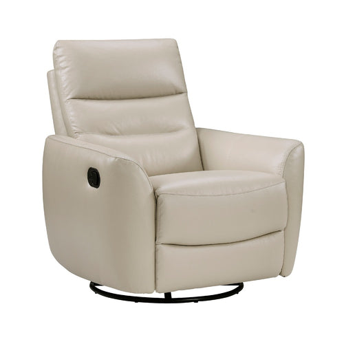Cax Swivel Glider Manual Reclining Chair, Pull Tab, Taupe Brown Leather  - BM347155