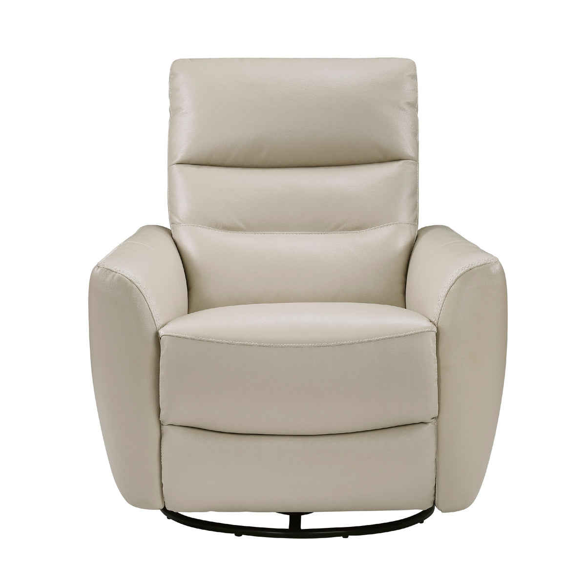 Cax Swivel Glider Manual Reclining Chair, Pull Tab, Taupe Brown Leather  - BM347155