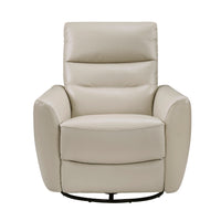 Cax Swivel Glider Manual Reclining Chair, Pull Tab, Taupe Brown Leather  - BM347155