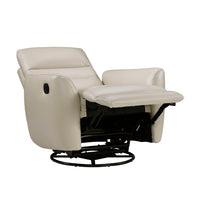 Cax Swivel Glider Manual Reclining Chair, Pull Tab, Taupe Brown Leather  - BM347155