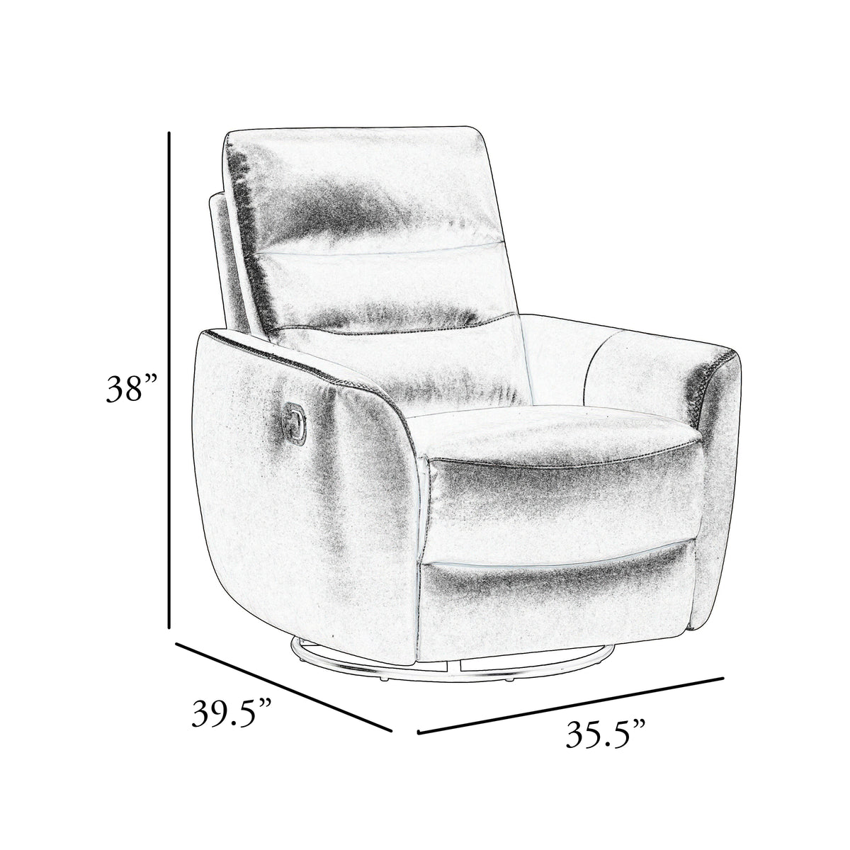 Cax Swivel Glider Manual Reclining Chair, Pull Tab, Taupe Brown Leather  - BM347155