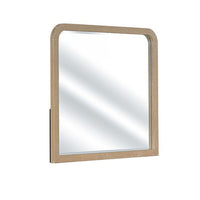 Tanya Dresser Mirror, Beveled Curved Edge, Natural Brown Wood 40x46 - BM347573
