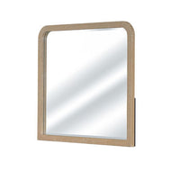 Tanya Dresser Mirror, Beveled Curved Edge, Natural Brown Wood 40x46 - BM347573