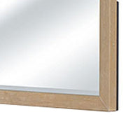 Tanya Dresser Mirror, Beveled Curved Edge, Natural Brown Wood 40x46 - BM347573