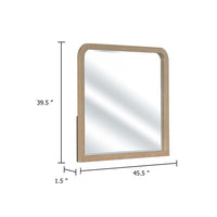 Tanya Dresser Mirror, Beveled Curved Edge, Natural Brown Wood 40x46 - BM347573