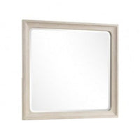 Rozie Dresser Mirror, Bevelled Accents, Light Brown Solid Wood 36x40 - BM347583