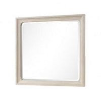 Rozie Dresser Mirror, Bevelled Accents, Light Brown Solid Wood 36x40 - BM347583