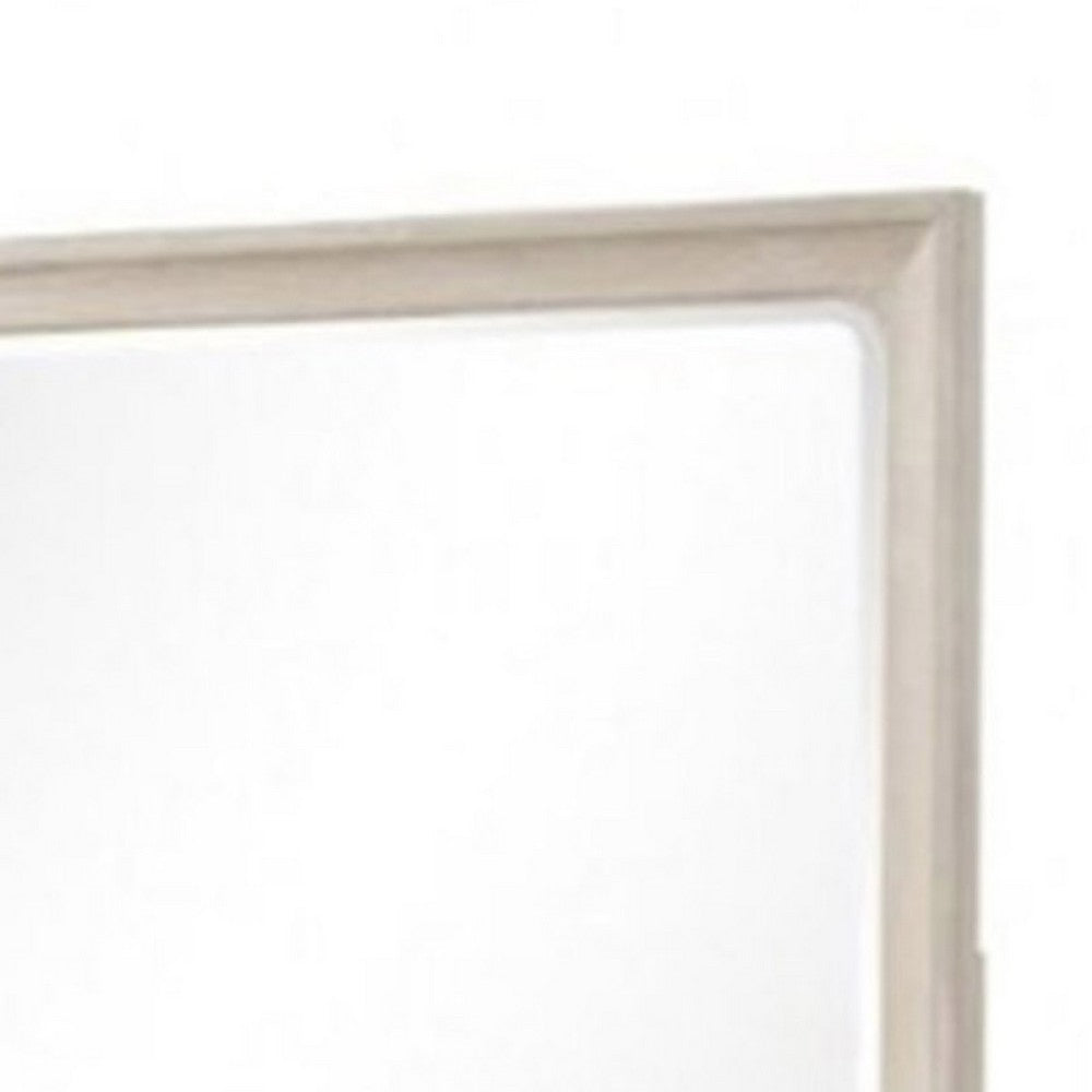 Rozie Dresser Mirror, Bevelled Accents, Light Brown Solid Wood 36x40 - BM347583