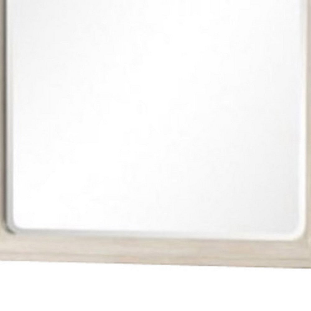 Rozie Dresser Mirror, Bevelled Accents, Light Brown Solid Wood 36x40 - BM347583