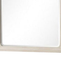 Rozie Dresser Mirror, Bevelled Accents, Light Brown Solid Wood 36x40 - BM347583