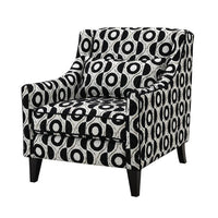 Viani Accent Chair with Round Eye Pattern, Solid Wood, Black Chenille - BM347593