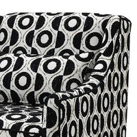 Viani Accent Chair with Round Eye Pattern, Solid Wood, Black Chenille - BM347593
