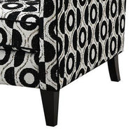 Viani Accent Chair with Round Eye Pattern, Solid Wood, Black Chenille - BM347593
