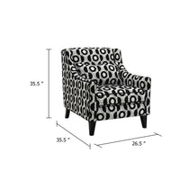 Viani Accent Chair with Round Eye Pattern, Solid Wood, Black Chenille - BM347593