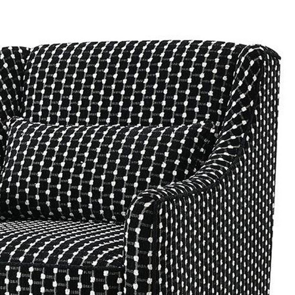 Viani Accent Chair, Square Dotted Pattern, Solid Wood, Black Chenille - BM347594