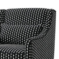 Viani Accent Chair, Square Dotted Pattern, Solid Wood, Black Chenille - BM347594