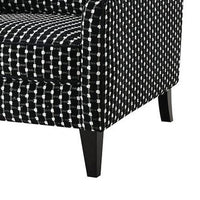 Viani Accent Chair, Square Dotted Pattern, Solid Wood, Black Chenille - BM347594