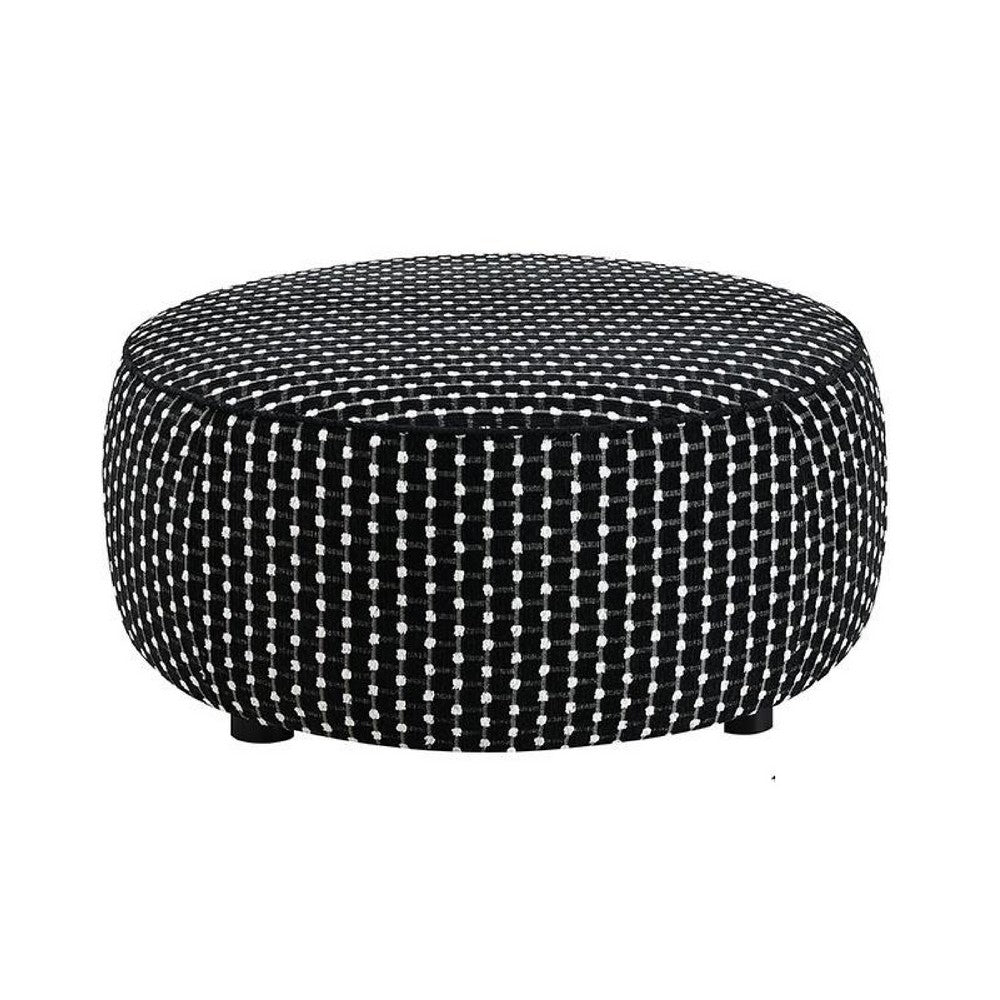 Viani Accent Ottoman, Square Dotted Pattern, Black Chenille 36 Inch - BM347595