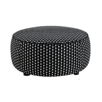 Viani Accent Ottoman, Square Dotted Pattern, Black Chenille 36 Inch - BM347595