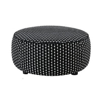 Viani Accent Ottoman, Square Dotted Pattern, Black Chenille 36 Inch - BM347595