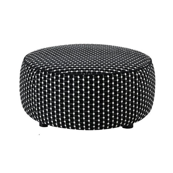 Viani Accent Ottoman, Square Dotted Pattern, Black Chenille 36 Inch - BM347595