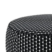 Viani Accent Ottoman, Square Dotted Pattern, Black Chenille 36 Inch - BM347595