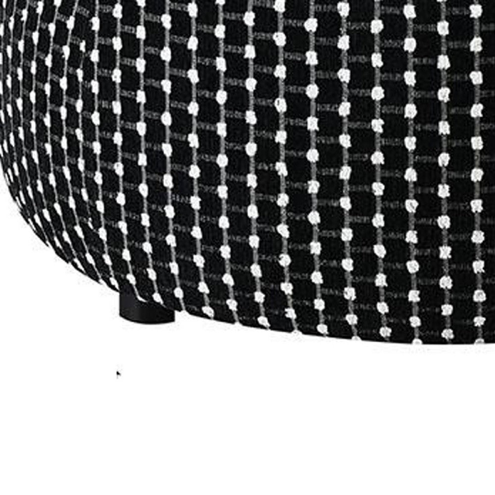 Viani Accent Ottoman, Square Dotted Pattern, Black Chenille 36 Inch - BM347595