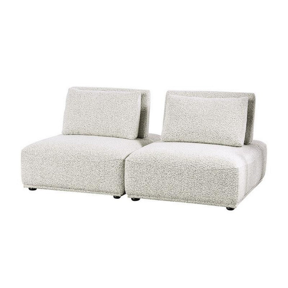 Stavan 2 Seater Modular Sofa, Light Gray Boucle, Adjustable Seat Depth - BM347600